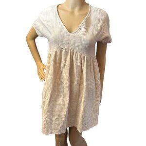 Short Sleeve Baby Doll Dress Small Tan Cottagecore Warmcore Villagecore‎